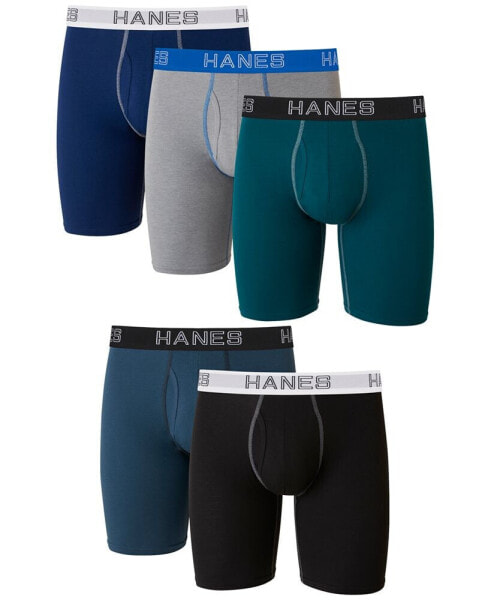 Трусы мужские Hanes Ultimate® Stretch Longer Leg Boxer Briefs 5 шт.
