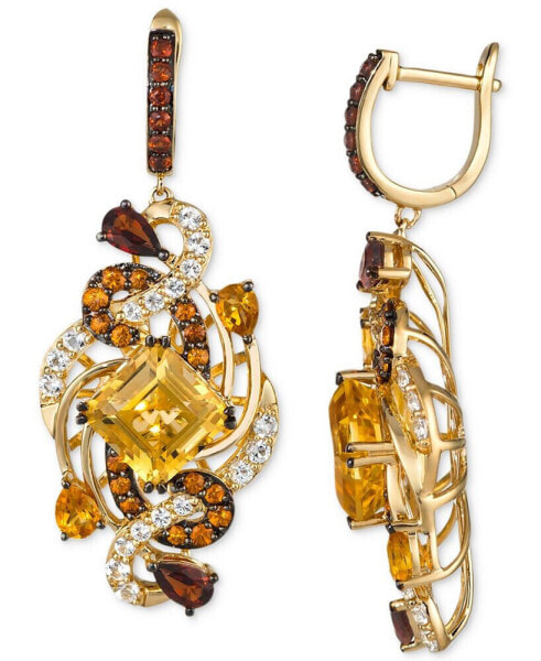 Crazy Collection® Multi-Gemstone Cluster Drop Earrings (7-1/2 ct. t.w.) in 14k Gold