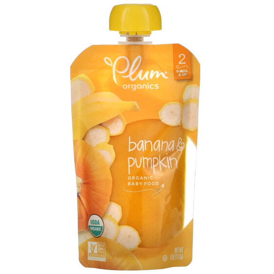 Organic Baby Food, 6+ Months, Banana + Pumpkin, 4 oz (113 g)