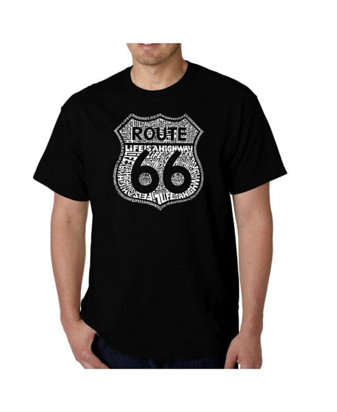 Men's Route 66 Life is a Highway Word Art T-Shirt