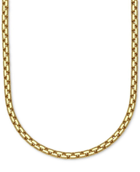 Large Rounded Box-Link 26" Chain Necklace (3.5mm) in 14k Gold