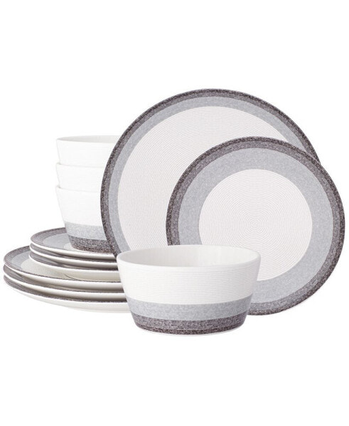 Colorscapes Layers 12 Piece Coupe Dinnerware Set