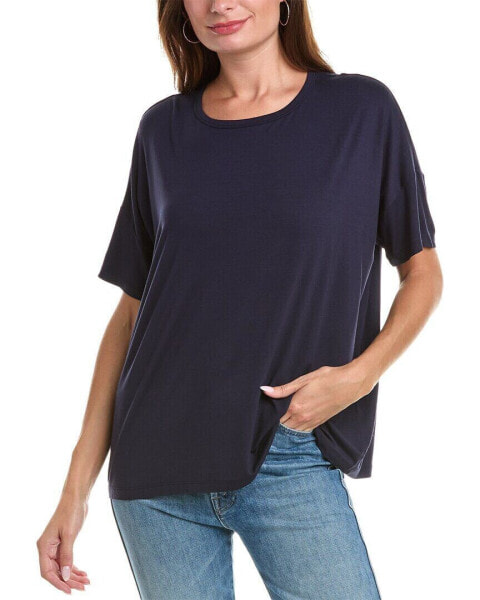 Eileen Fisher Crewneck Boxy T-Shirt Women's Blue Xxs