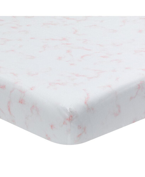Signature Rose Marble Organic Cotton Fitted Crib Sheet
