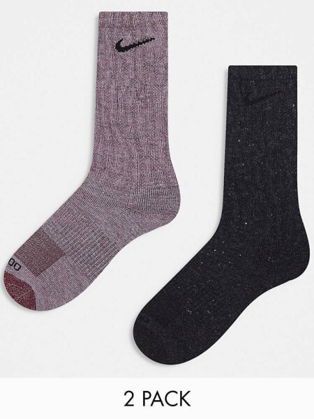 Nike Everyday Plus 2 pack socks in purple