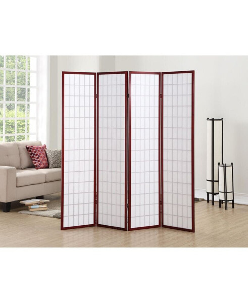 4 Panel Oriental Shoji Screen / Room Divider, Cherry