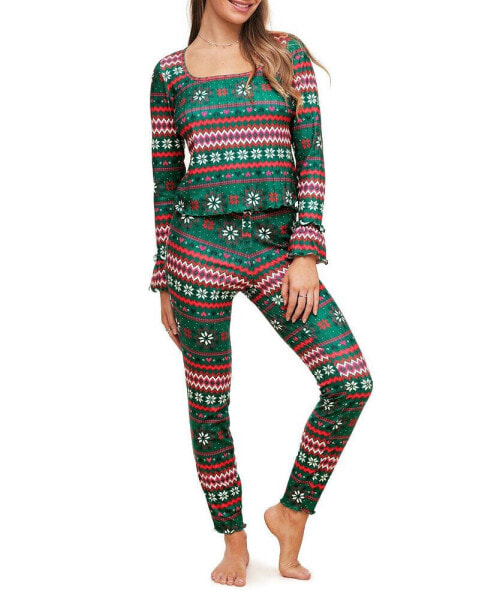 Audra Women's Pajama Long Sleeve Top & Legging Set