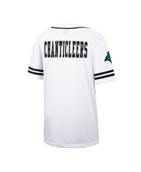 Men's White Coastal Carolina Chanticleers Free-Spirited Full-Button Baseball Jersey