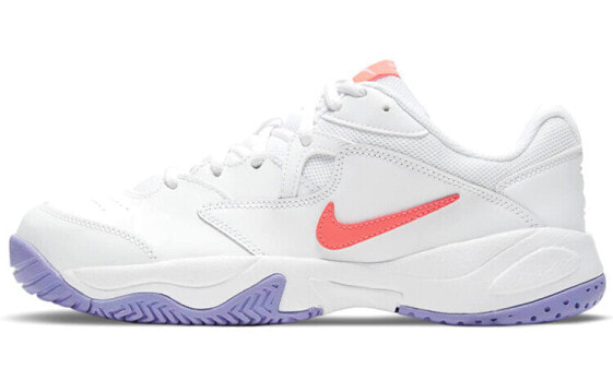 Кроссовки Nike Court Lite двух цветовая (белый-оранжевый-фиолетовый) женские AR8838-110