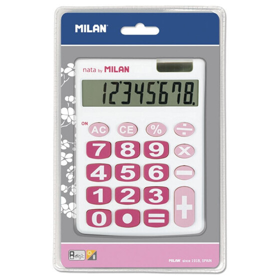 MILAN Blister Pack 8 Digit Calculator Large Keys White