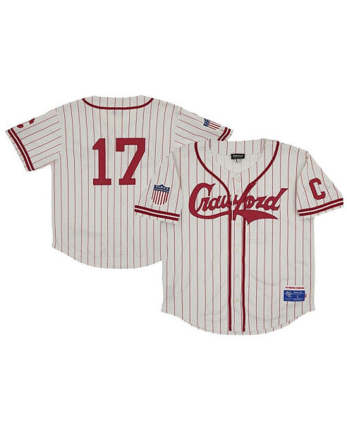 Men's #17 Cream Pittsburgh Crawfords Mesh Button-Down Replica Jersey