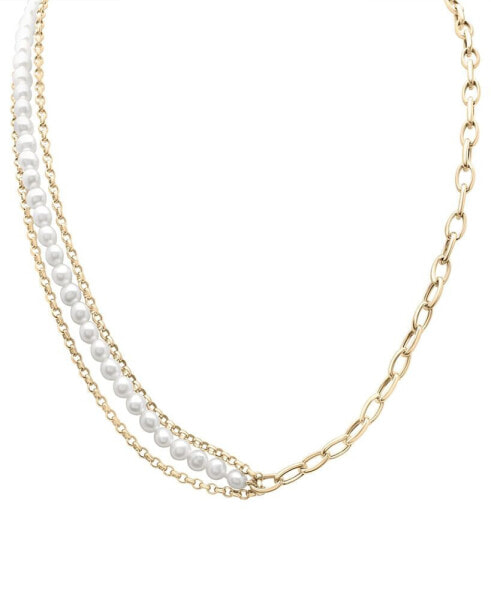 Cultured Freshwater Pearl (5mm) Multi-Layer Statement Necklace in Gold Vermeil, Created for Macy's