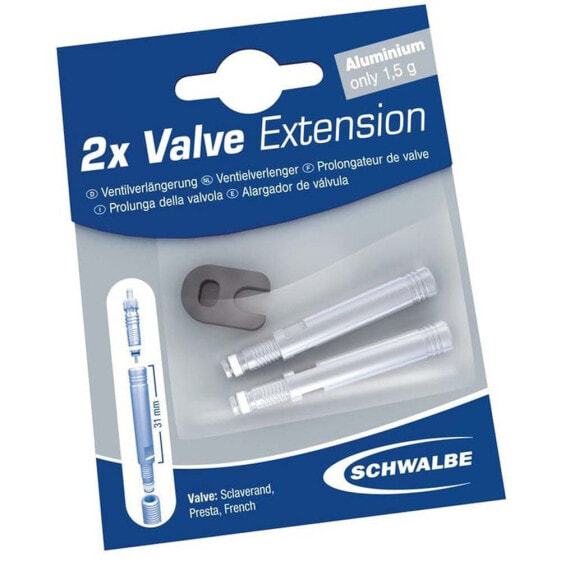 SCHWALBE 2x Valve Extension 65 mm Extender