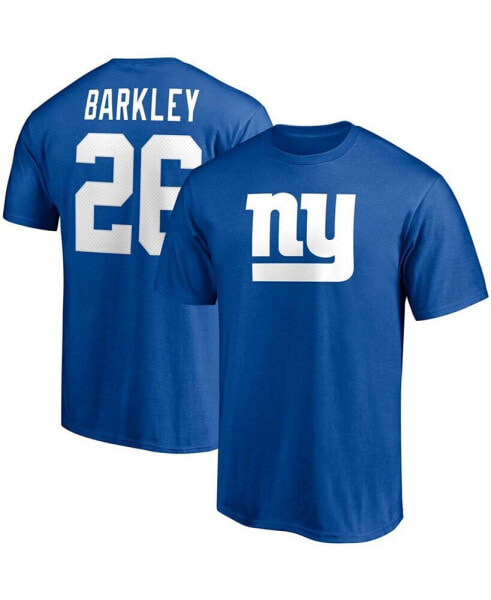 Men's Saquon Barkley Royal New York Giants Player Icon Name and Number T-shirt