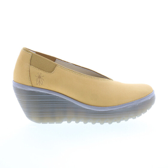 Fly London Yoza YOZA438FLY-004 Womens Yellow Leather Ballet Flats Shoes 36