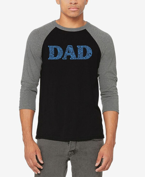 Men's Dad Raglan Baseball Word Art T-shirt