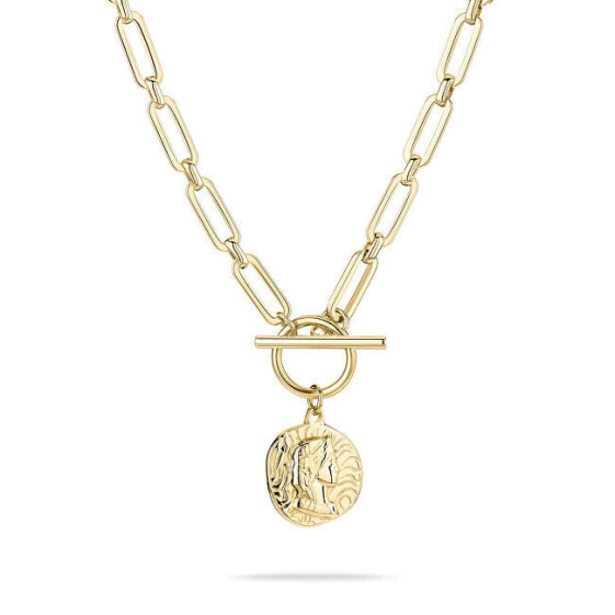 Modern Gold Plated Coin Necklace TJ-0439-N-45