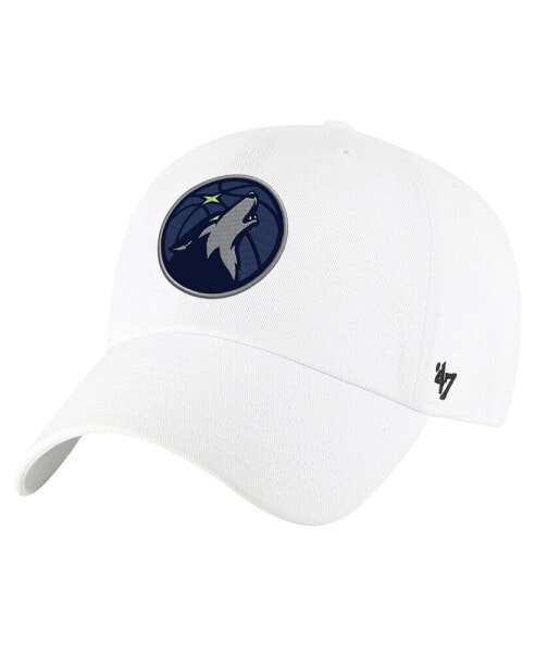 Men's White Minnesota Timberwolves Clean Up Adjustable Hat