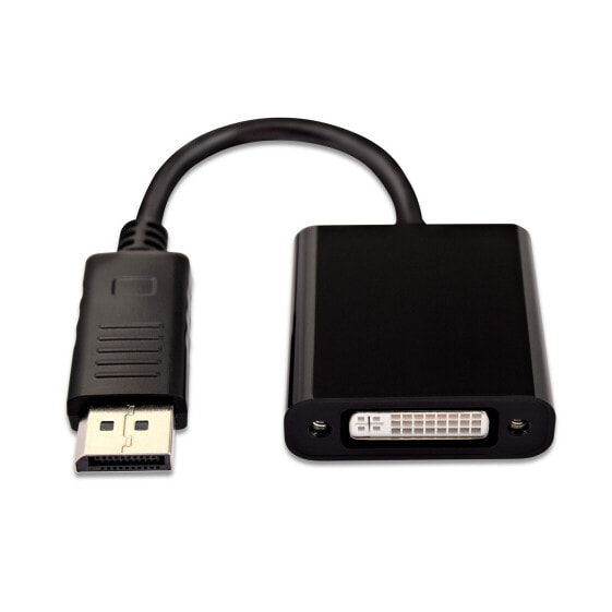 V7 Black Video Adapter DisplayPort Male to DVI-I Female Active - 1920 x 1200 pixels - 1080p - Black - RoHS