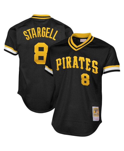 Men's Willie Stargell Black Pittsburgh Pirates Cooperstown Collection Big and Tall Mesh Batting Practice Jersey