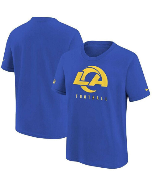 Big Boys Royal Los Angeles Rams Sideline Legend Performance T-shirt