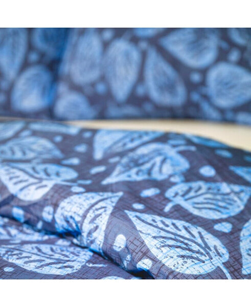 Batik Leaf- Recycled Plastic/Sustainable Cotton King Size Duvet Cover Set