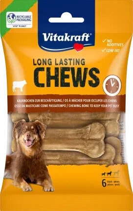 Hundesnack Kauknochen long lasting CHEWS (6 Stück) Größe S, 108 g