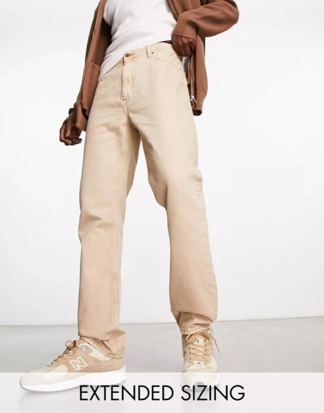 ASOS DESIGN straight leg jeans in ecru