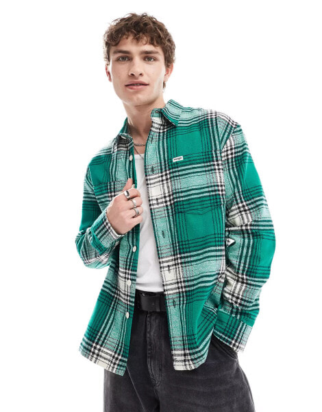 Wrangler check shirt in mid green