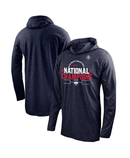 Men's Navy UConn Huskies 2023 NCAA Men’s Basketball National Champions Bracket Long Sleeve Hoodie T-shirt