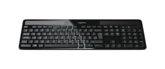 Logitech Wireless Solar Keyboard K750 - Full-size (100%) - Wireless - RF Wireless - QWERTY - Black