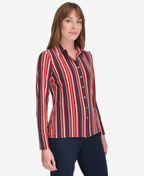 Women's Striped Button Down