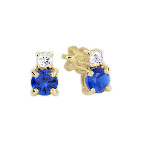 Yellow gold earrings with zircons 239 001 01046 0000600