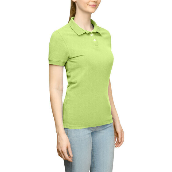 Футболка женская Page & Tuttle Solid Jersey Short Sleeve Polo Shirt зеленая Casual 100% микрополиэстер P39919-GGN