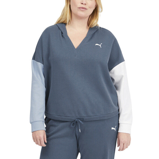 Puma Modern Sports Pullover Hoodie Plus Womens Blue Casual Outerwear 846869-64