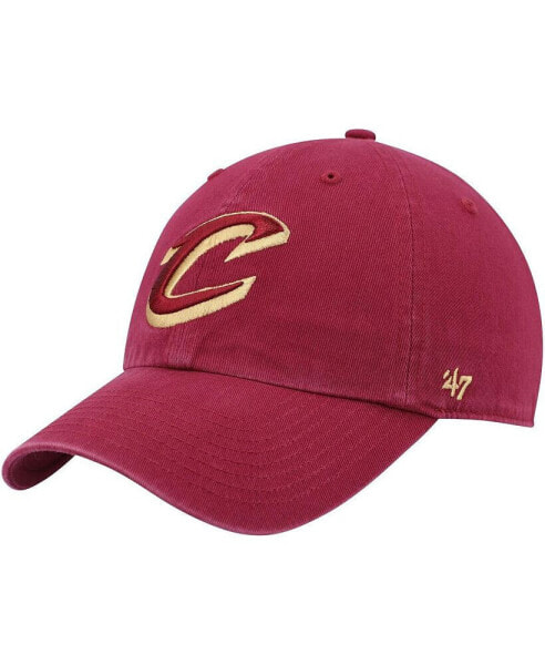 Men's Wine Cleveland Cavaliers Team Logo Clean Up Adjustable Hat