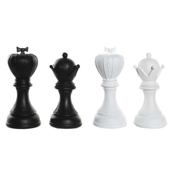 Decorative Figure DKD Home Decor White Black Chess Pieces 12 x 12 x 25,5 cm (4 Units)