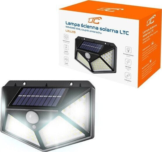 Kinkiet LTC Lampa ścienna solarna LTC 100 x SMD, 10 W, 1000 lm, sensor zmierzchu, 1200 mAh.