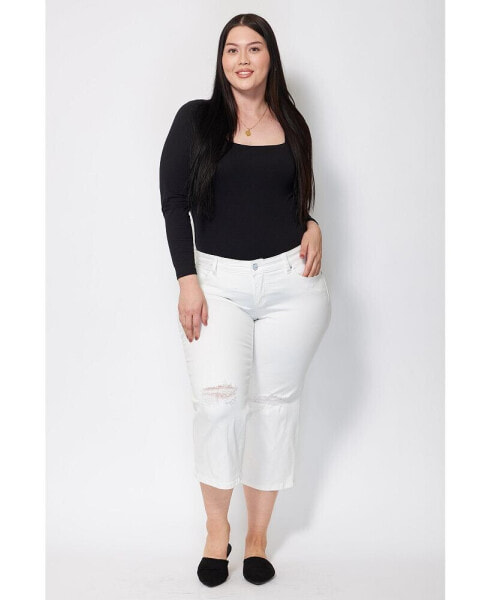 Women Mid Rise Wide Leg Crop