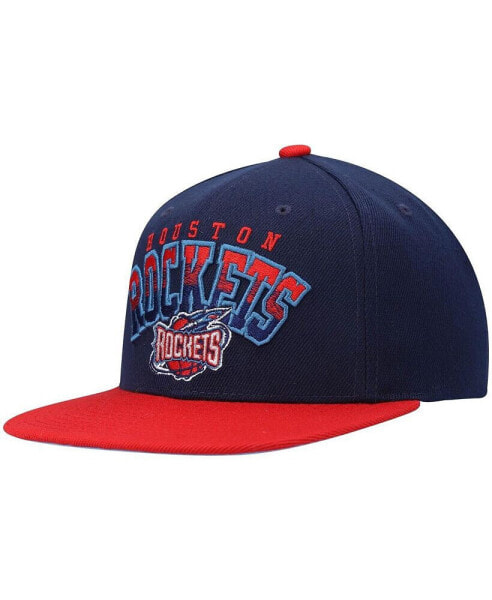 Men's Navy, Red Houston Rockets Hardwood Classics Gradient Wordmark Snapback Hat