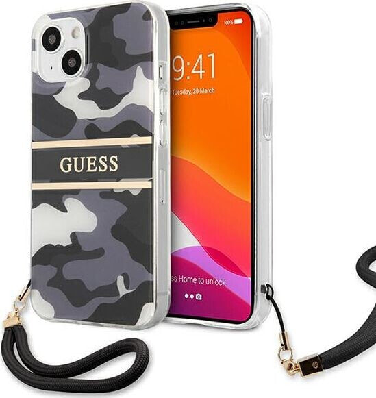 Guess Guess GUHCP13SKCABBK iPhone 13 mini 5,4" czarny/black hardcase Camo Strap Collection