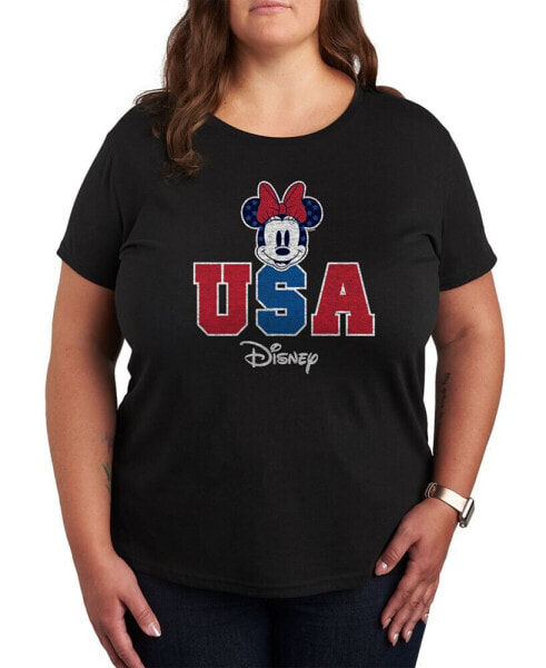 Trendy Plus Size Minnie Mouse USA Graphic T-shirt