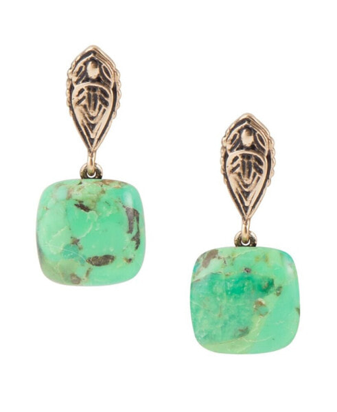 Серьги Barse ornate Bronze and Genuine Lime Turquoise