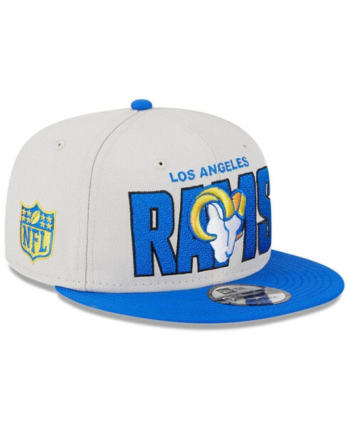 Men's Stone, Royal Los Angeles Rams 2023 NFL Draft 9FIFTY Snapback Adjustable Hat