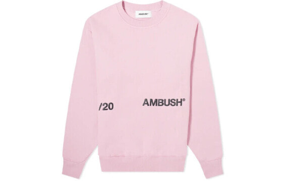 AMBUSH New Crewneck Sweatshirt 腰部字母logo圆领套头卫衣 男款 粉色 / Толстовка AMBUSH New Crewneck Sweatshirt logo 12112067зІ‰