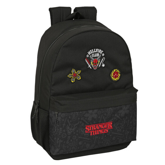 Рюкзак для школы детский Stranger Things Чёрный 30 x 46 x 14 см