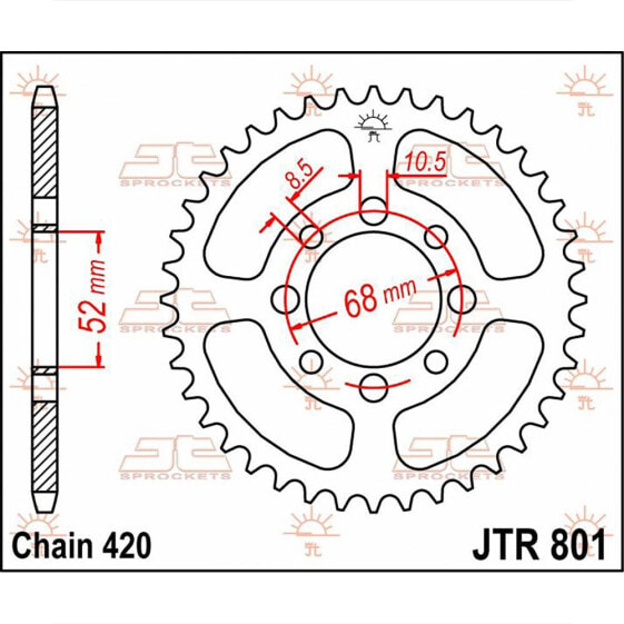 JT SPROCKETS 420 JTR801.51 Steel Rear Sprocket