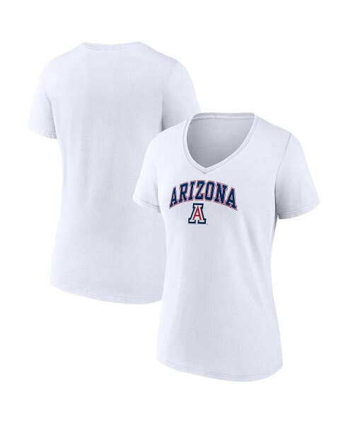 Women's White Arizona Wildcats Evergreen Campus V-Neck T-shirt