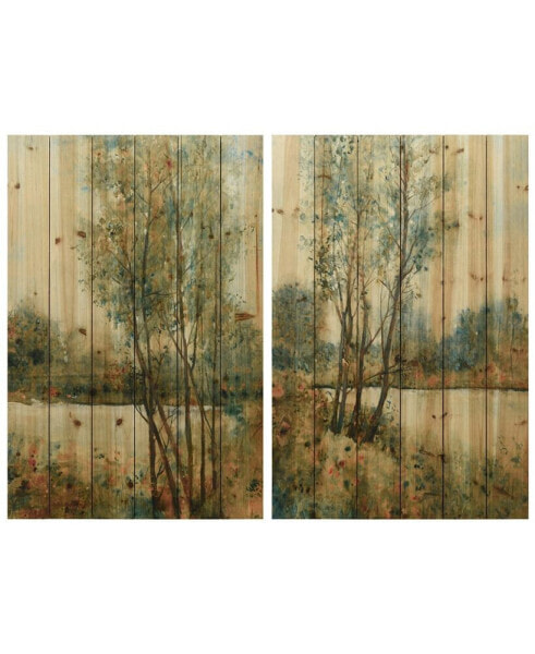 Early Spring 1 and 2 Arte de Legno Digital Print on Solid Wood Wall Art, 36" x 24" x 1.5"