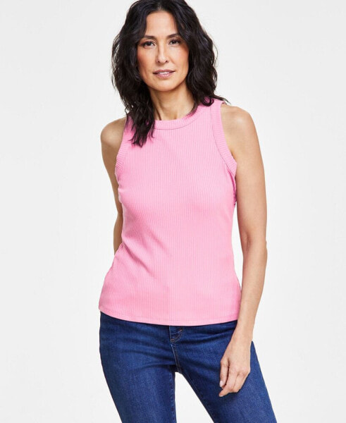 Women's Ribbed Crewneck Tank, Created for Macy's